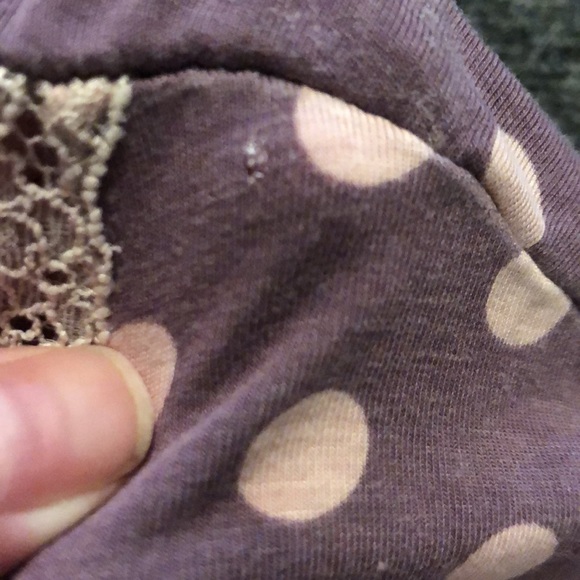 Soma Brand Women's Size Large Purple/Pink Polka Dot Lace Trim Nightgown - Picture 5 of 6